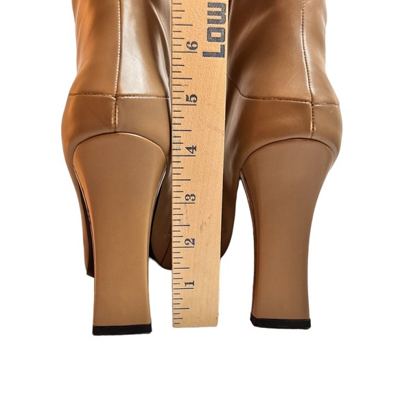 Via Spiga Leather Boots Tan Women's Knee High Ranch Cottagecore Sz 9.5 NEW Boho - Picture 8 of 11